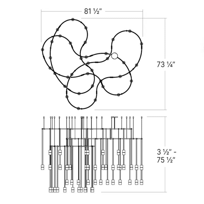 Suspenders庐 50 - Light LED Chandelier