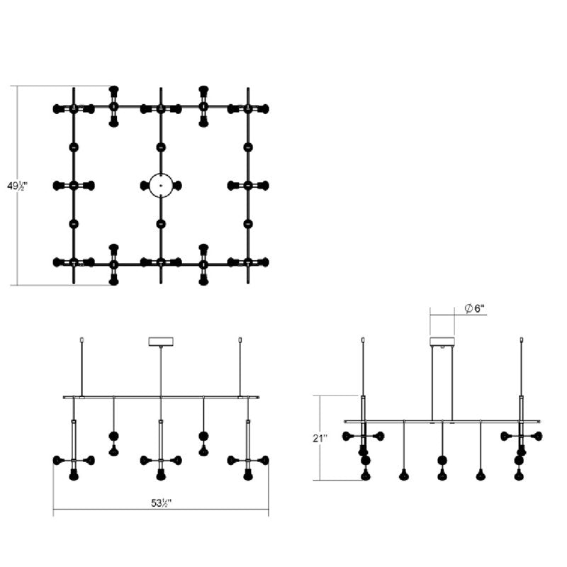 Suspenders庐 6 - Light LED Chandelier
