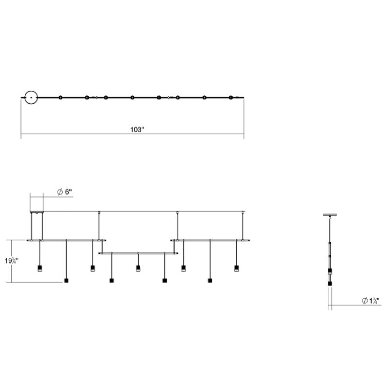 Suspenders庐 9 - Light LED Chandelier