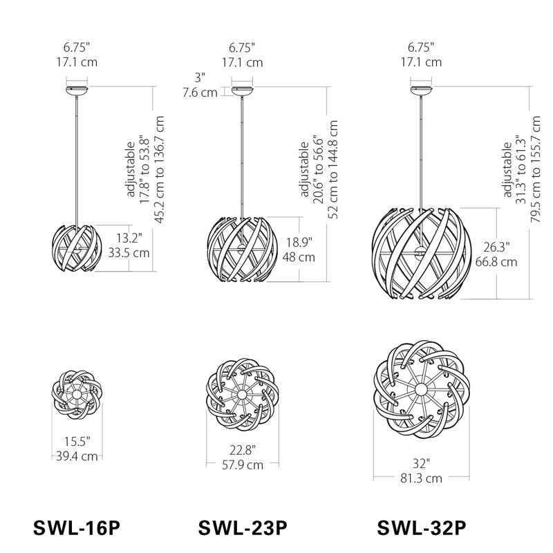 Swirl 9-Light Globe Pendant
