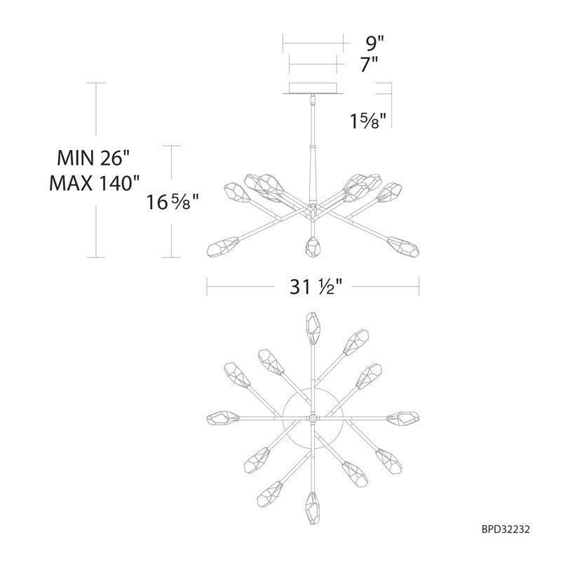 Synapse 12 - Light LED Chandelier