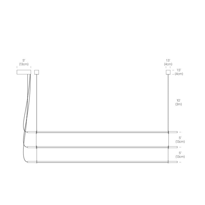 T.O 3 - Light Kitchen Island Modern Linear Pendant
