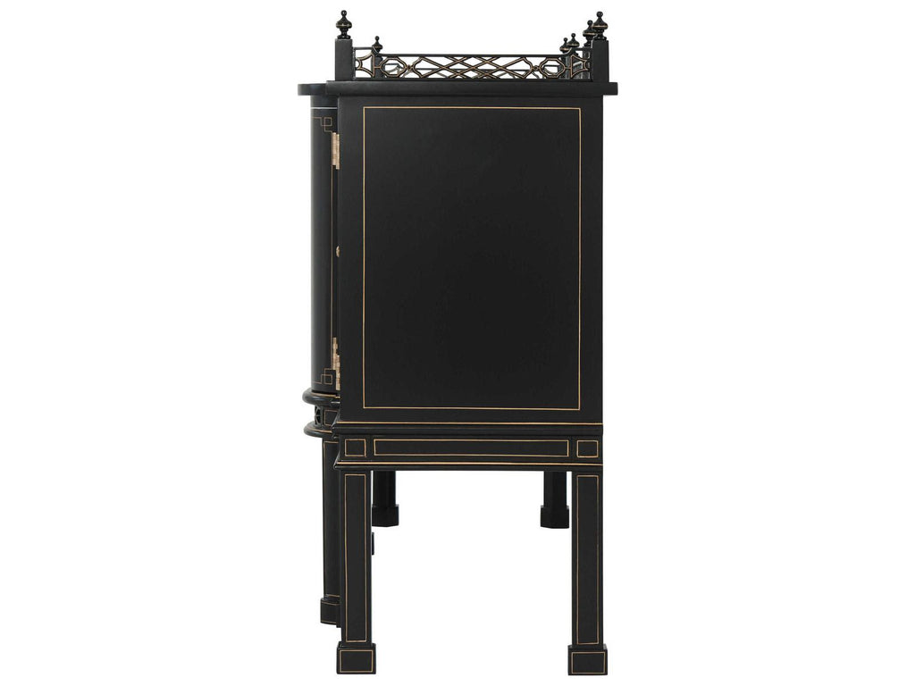 62" Mahogany Wood Antique Gold Gilt Italian Sideboard