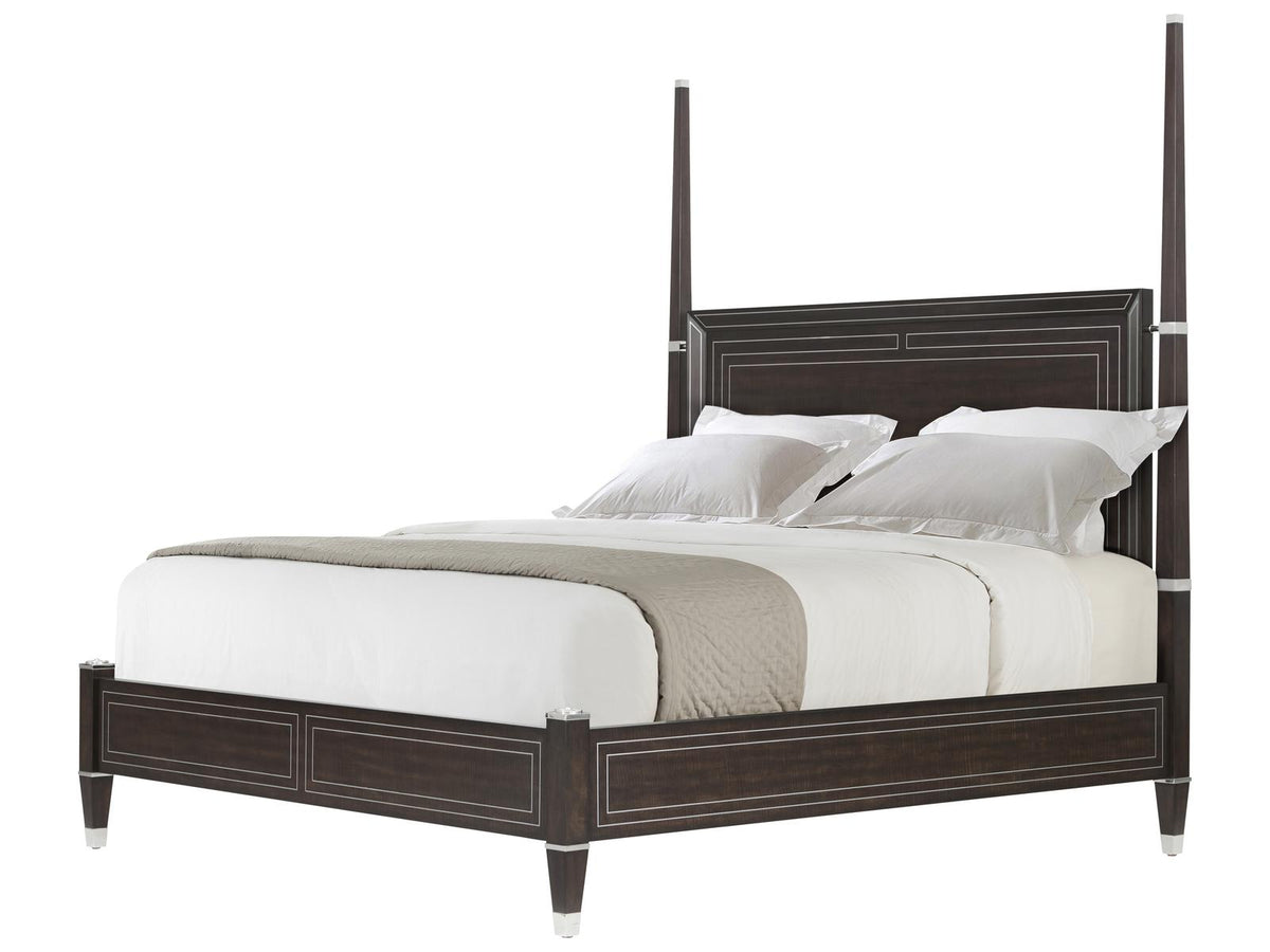 Spencer London Brown Solid Wood California King Poster Bed