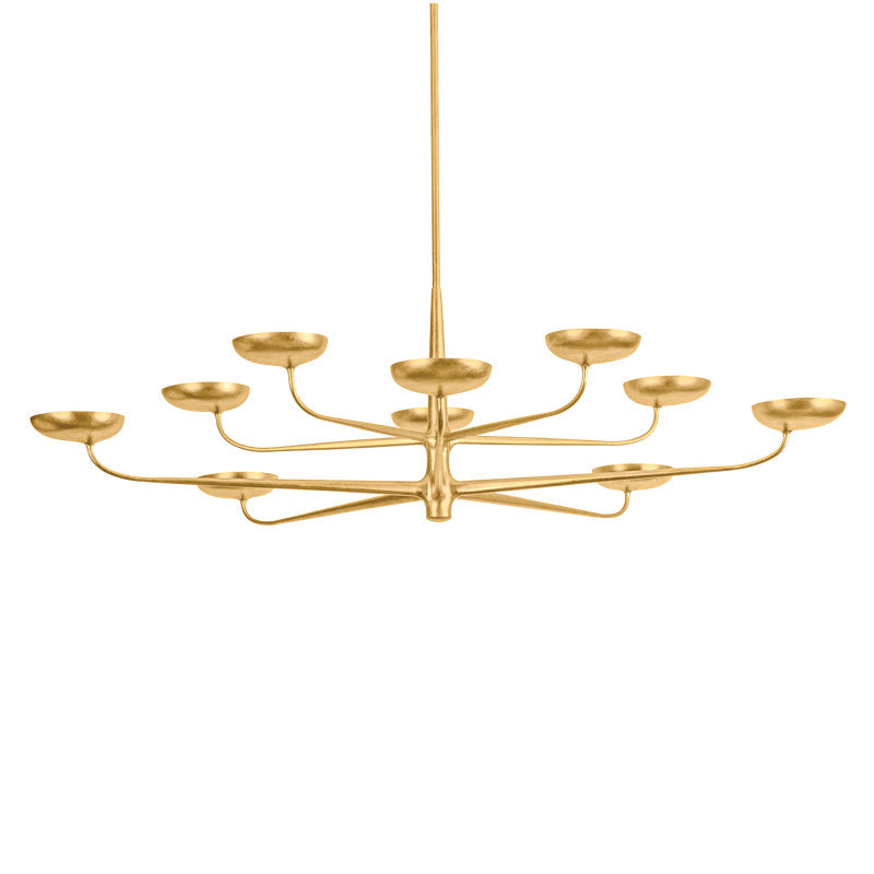 Taormina Chandelier in Vintage Gold Leaf