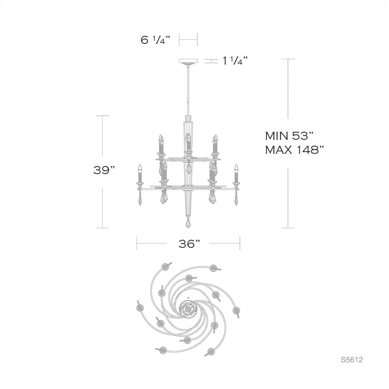 Tempest 12 Light Crystal LED Chandelier