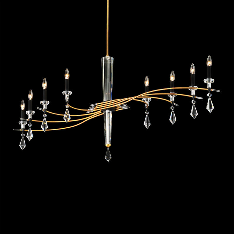 Tempest 8 Light Crystal Linear Chandelier