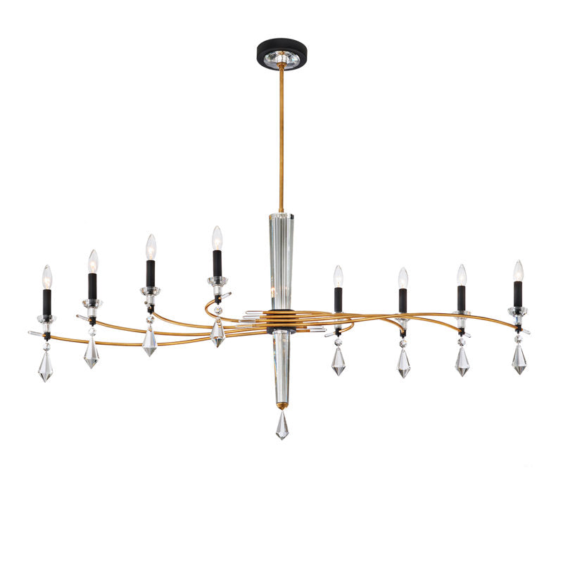 Tempest 8 Light Crystal Linear Chandelier