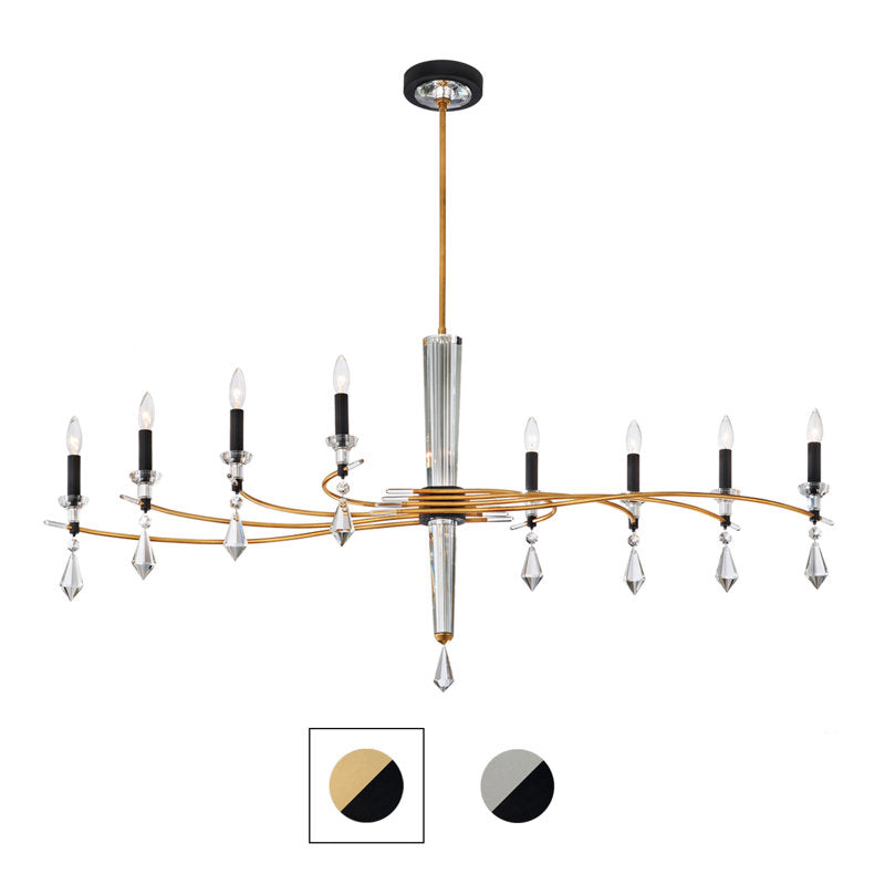Tempest 8 Light Crystal Linear Chandelier