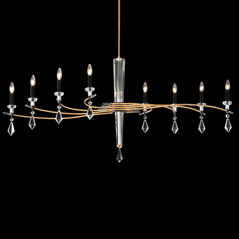 Tempest 8 Light Crystal Linear Chandelier