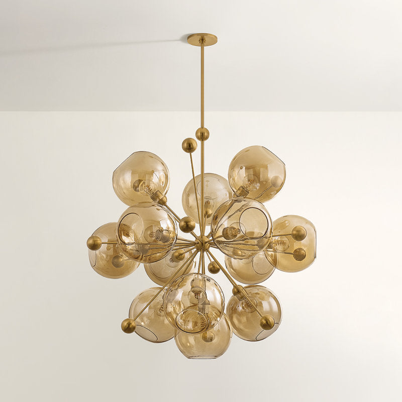 Troy Lighting Ellory 13 Light Chandelier in Patina Brass