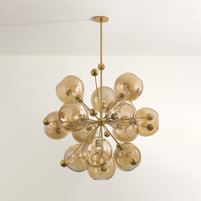 Troy Lighting Ellory 13 Light Chandelier in Patina Brass