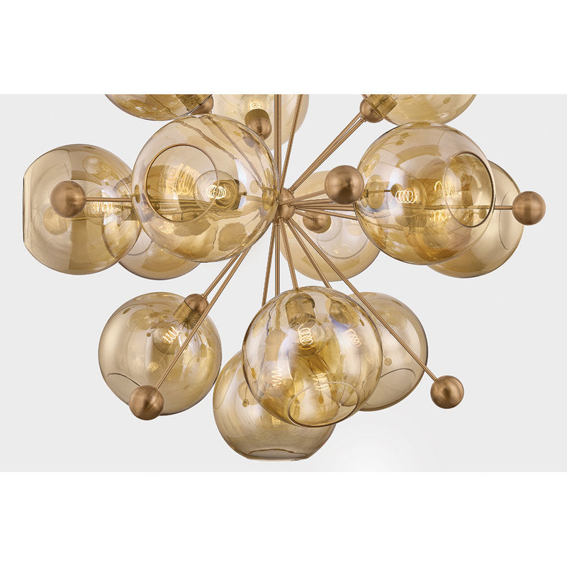 Troy Lighting Ellory 13 Light Chandelier in Patina Brass