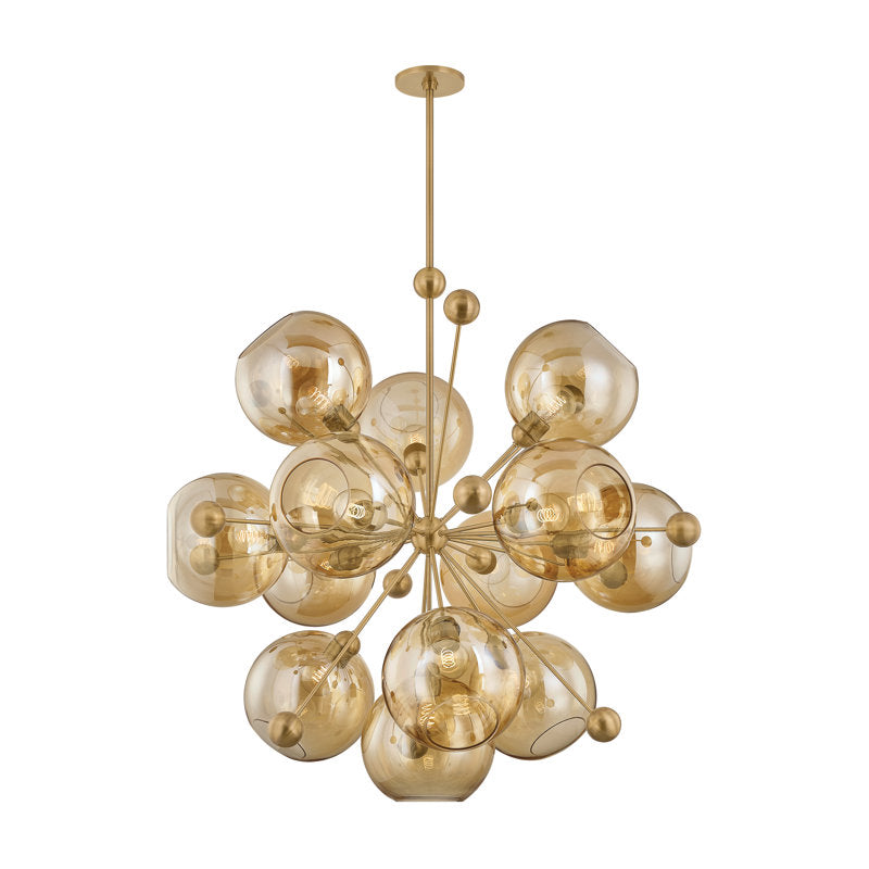 Troy Lighting Ellory 13 Light Chandelier in Patina Brass