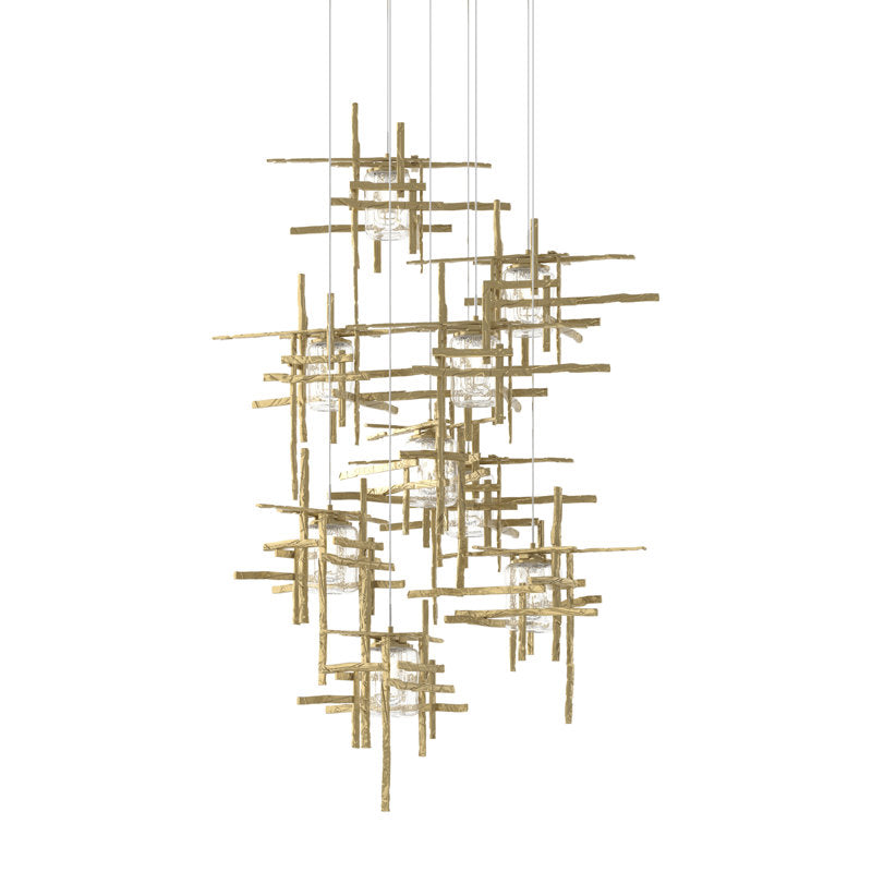 Tura 9-Light Glass Round Pendant