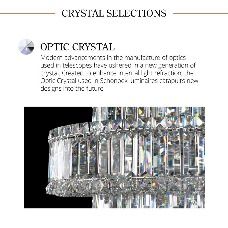 Twilight 4 Light 18in x 8.5in Pendant in White with Clear Optic Crystals
