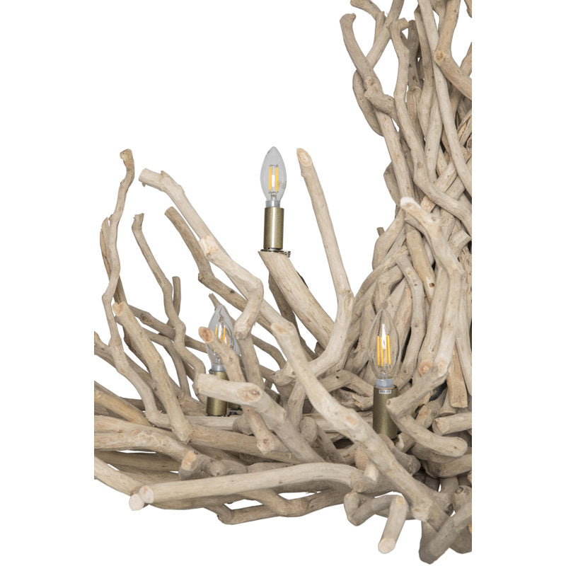 Two-Tier Wood Chandelier
