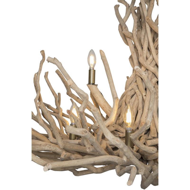 Two-Tier Wood Chandelier
