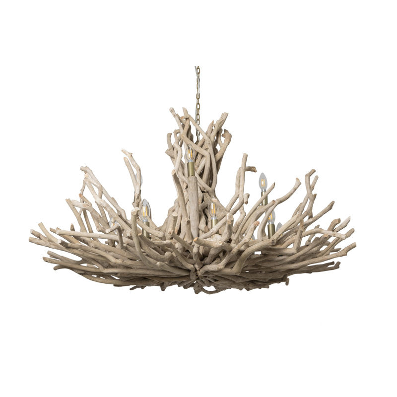 Two-Tier Wood Chandelier