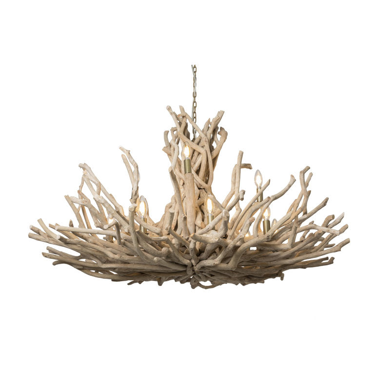 Two-Tier Wood Chandelier