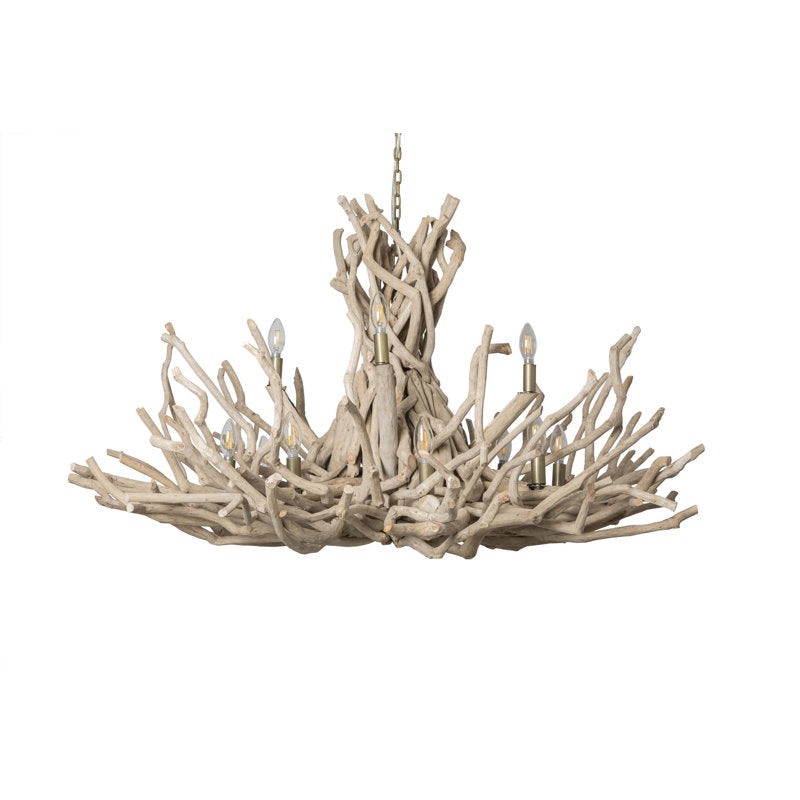Two-Tier Wood Chandelier