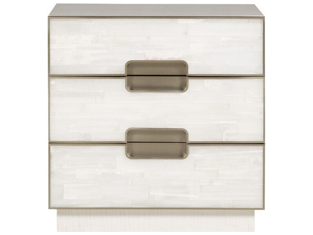 Splendor 3-Drawer Selenite Nightstand in Sea Salt