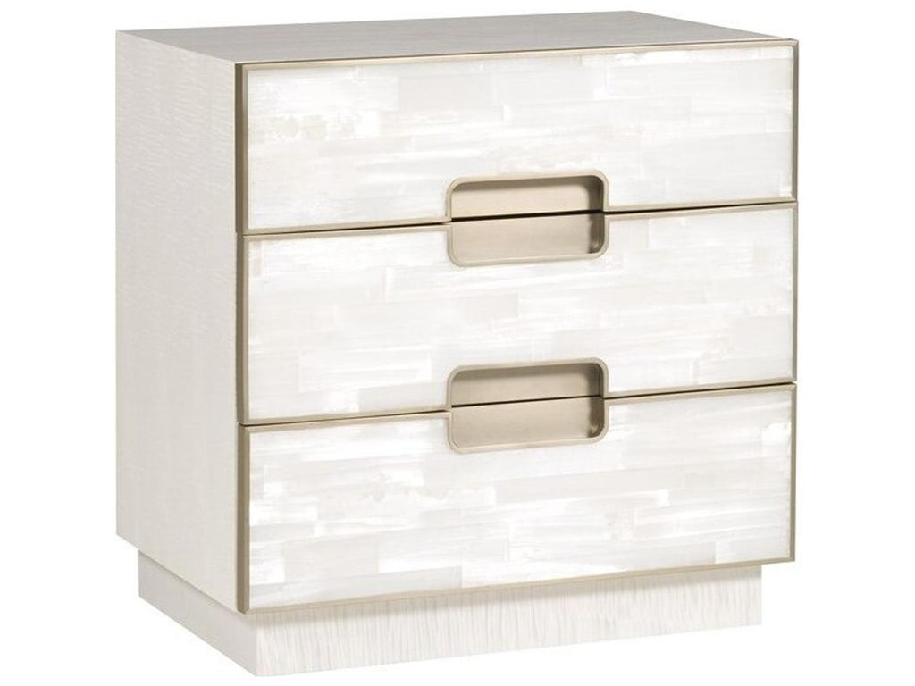 Splendor 3-Drawer Selenite Nightstand in Sea Salt