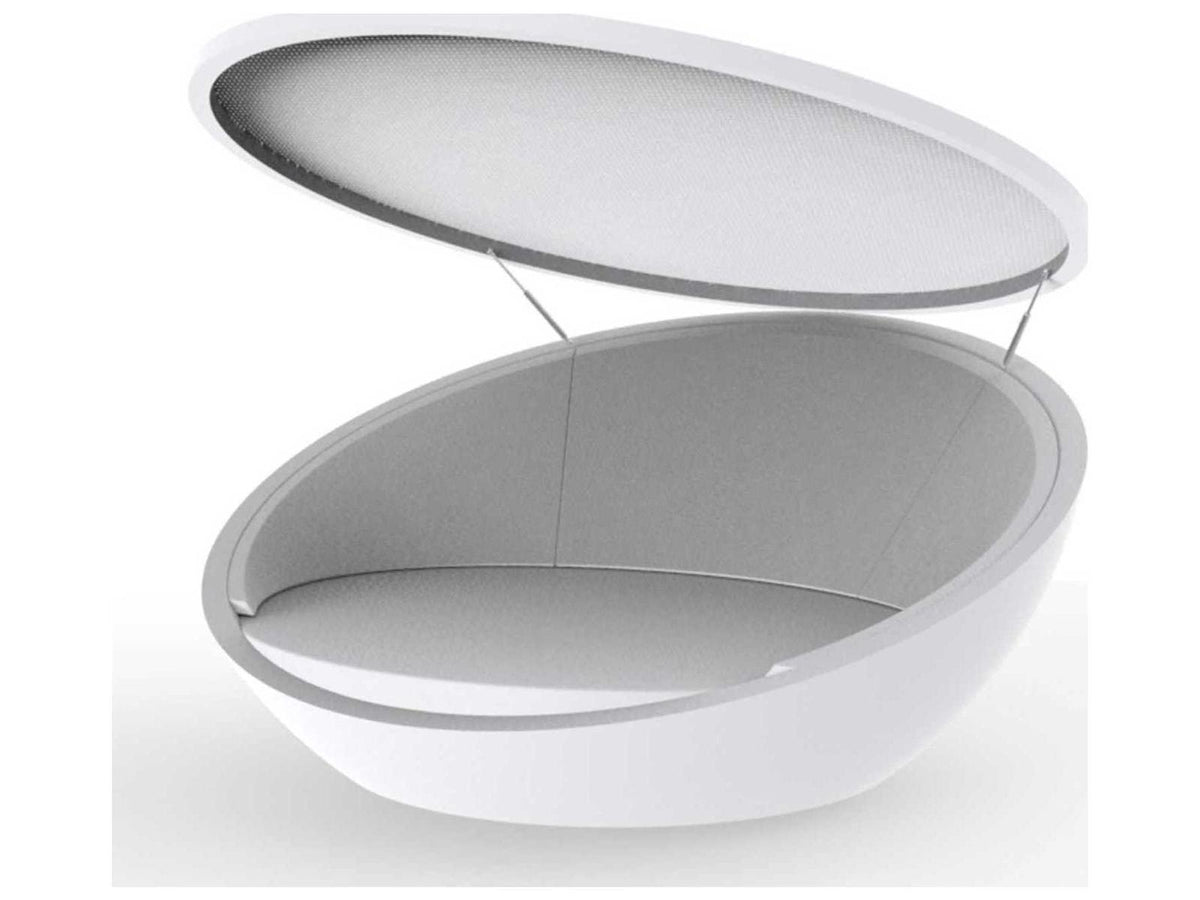 Ulm Outdoor Daybed with Folding Canopy in White