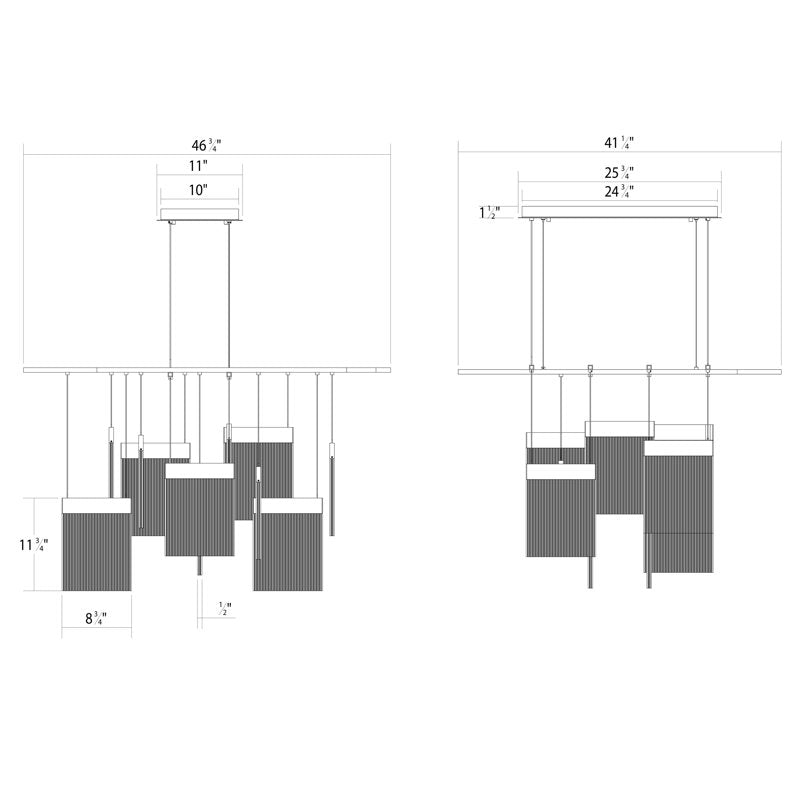V Panels 11 - Light LED Chandelier