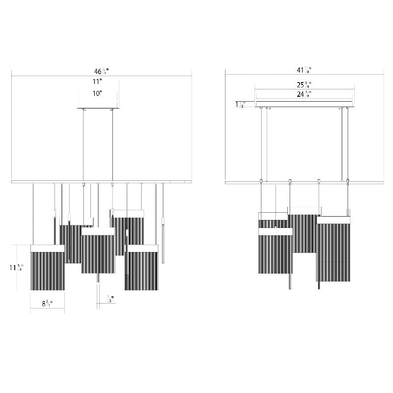 V Panels 11 - Light LED Chandelier