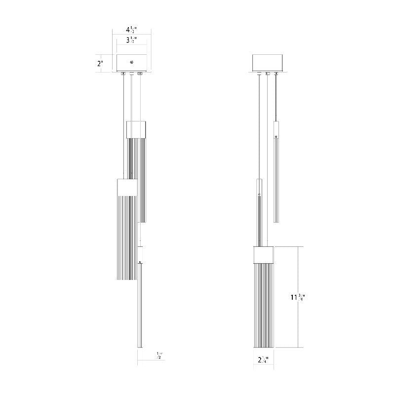 V Panels 3 - Light LED Pendant
