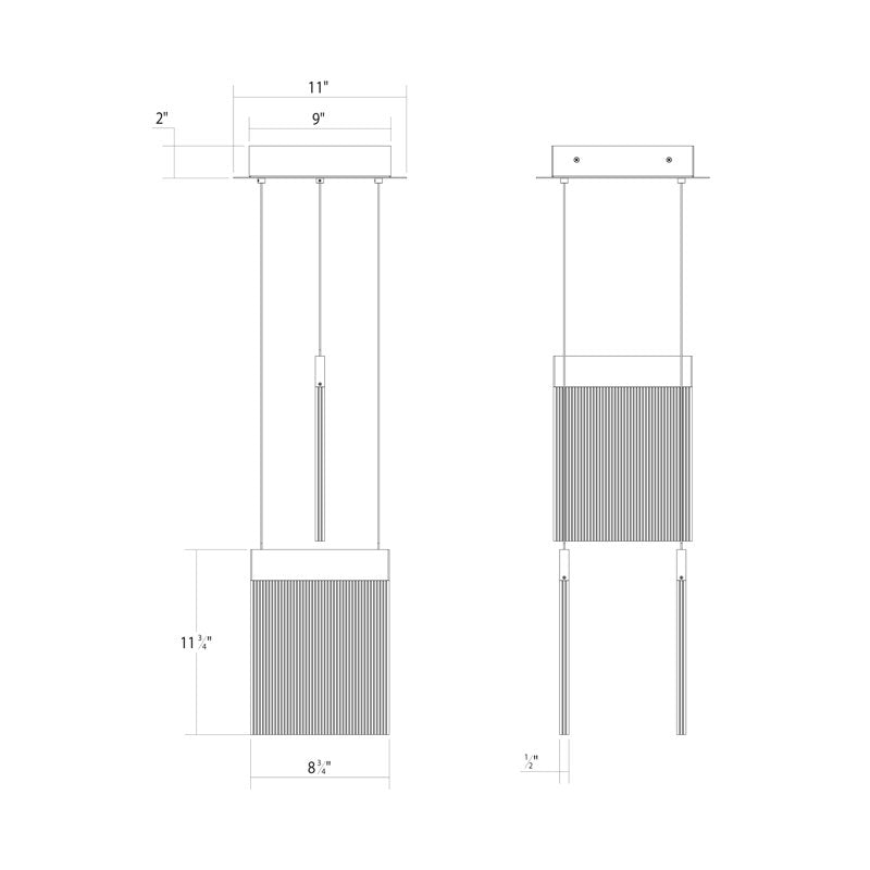 V Panels 3 - Light LED Pendant
