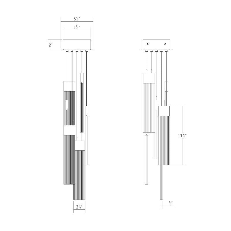 V Panels 6 - Light LED Pendant