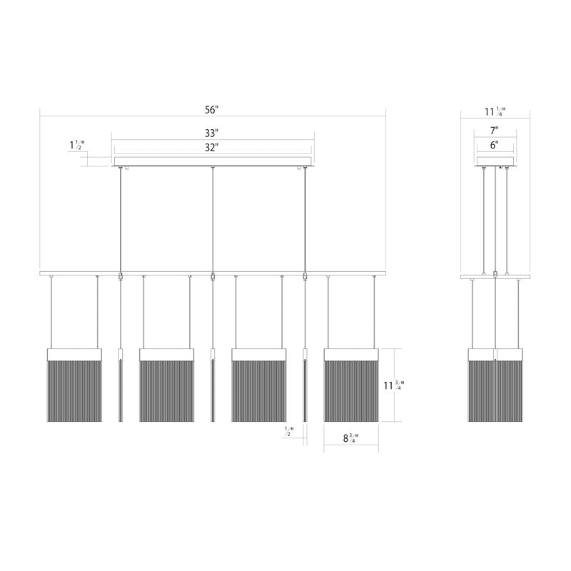 V Panels 7 - Light LED Pendant