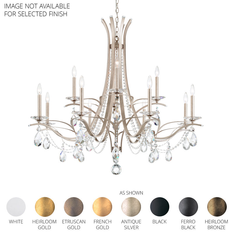 Vesca 12 Light 45in x 40in Two-Tier Chandelier in Heirloom Bronze with Clear Radiance Crystals