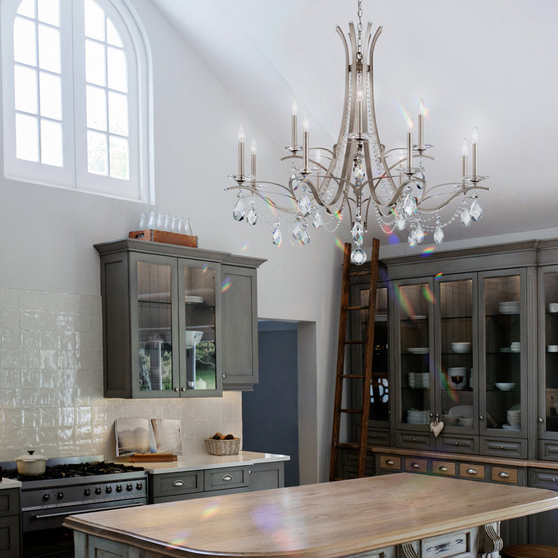 Vesca 12 Light 45in x 40in Two-Tier Chandelier in Heirloom Bronze with Clear Radiance Crystals