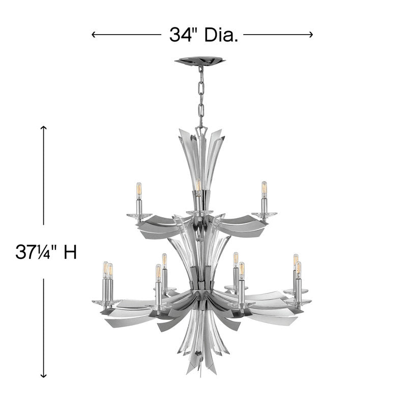 Vida 12 - Light Candle Style Classic / Traditional Chandelier