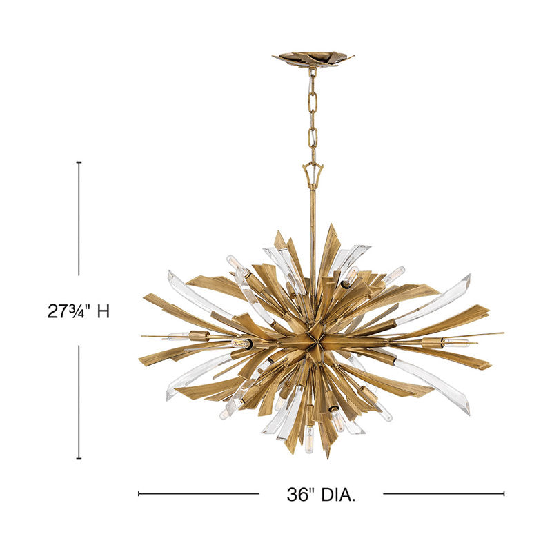 Vida 13 - Light Sputnik Sphere Chandelier with Crystal Accents