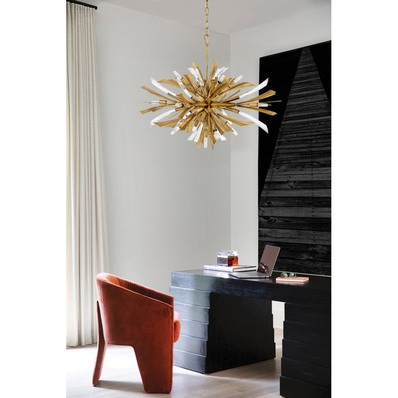 Vida 13 - Light Sputnik Sphere Chandelier with Crystal Accents