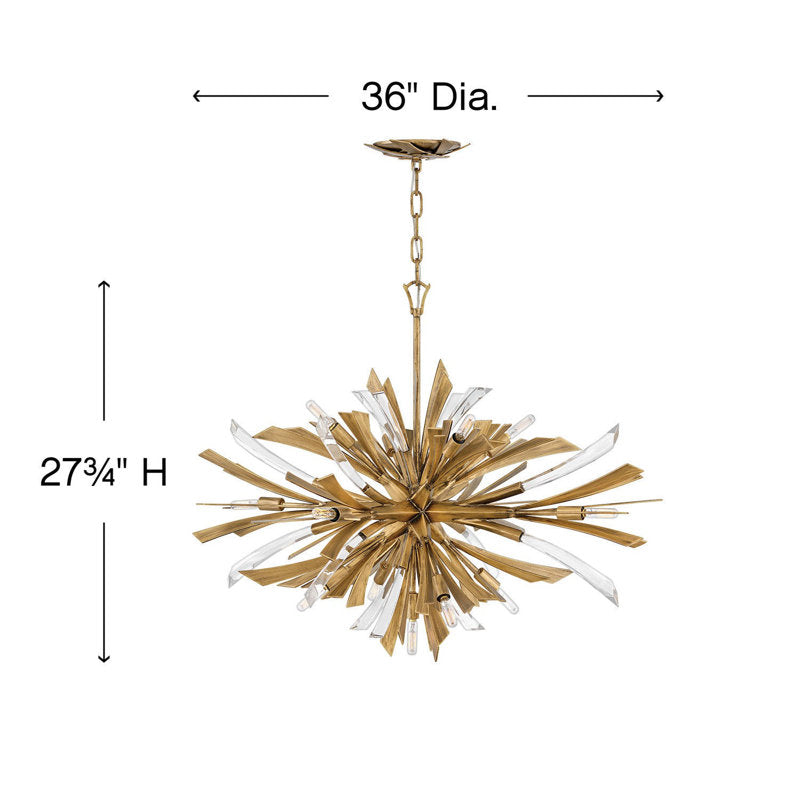 Vida 13 - Light Sputnik Sphere Chandelier with Crystal Accents