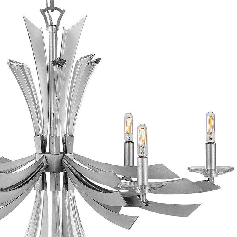 Vida 6 - Light Candle Style Classic Chandelier with Crystal Accents