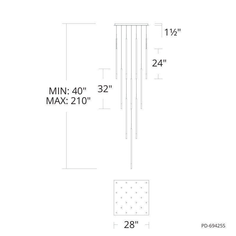 Viggo Square Multi-Light 4-CCT Pendant