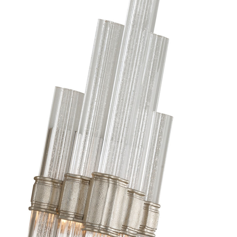 Viola 1 - Light LED Dimmable Modern Silver Leaf Flush Mount Sconce