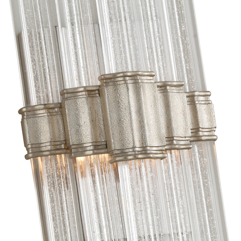 Viola 1 - Light LED Dimmable Modern Silver Leaf Flush Mount Sconce