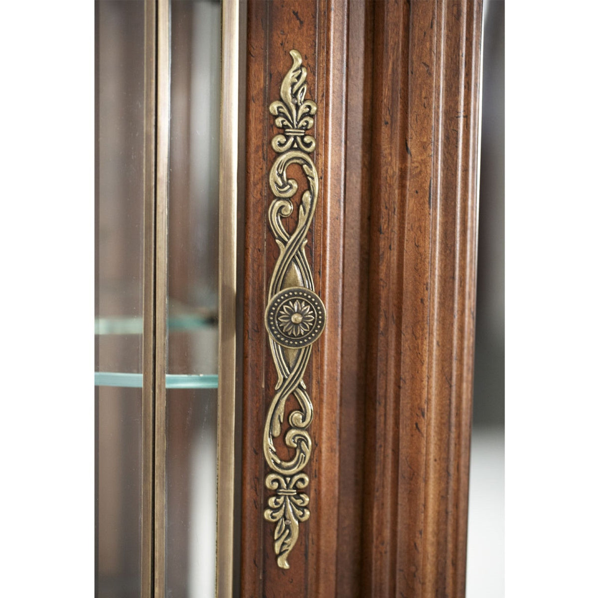 Michael Amini Villa Valencia Dresser with Mirror - Classic Chestnut