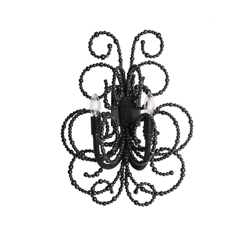 Wood Bead Wall Sconce