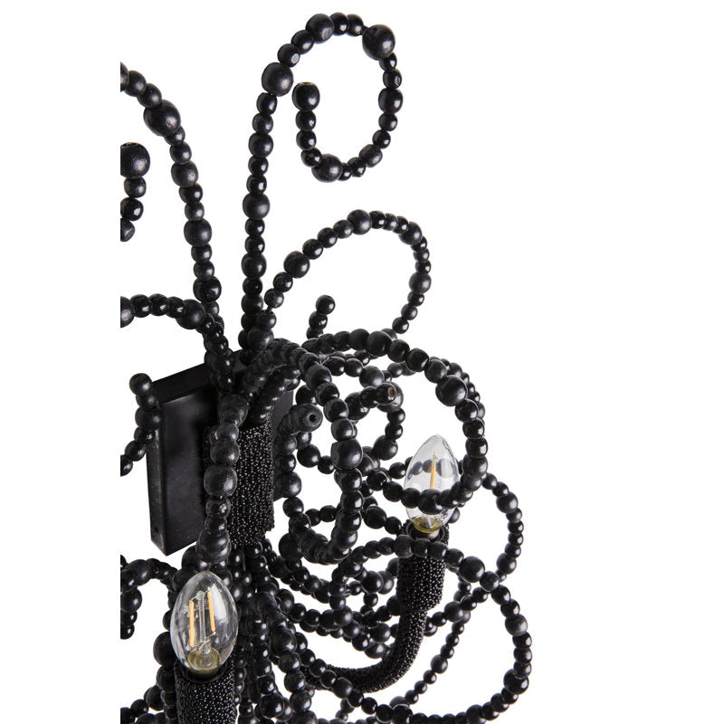 Wood Bead Wall Sconce