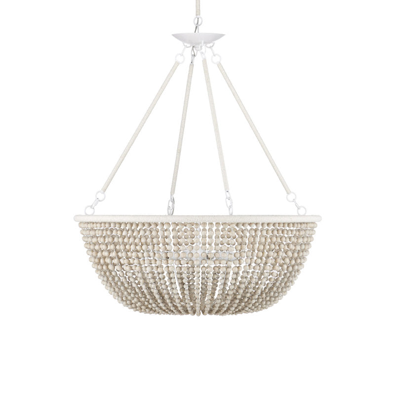 Wychwood 6 - Light Wrought Iron/Kraft Paper Twine Chandelier