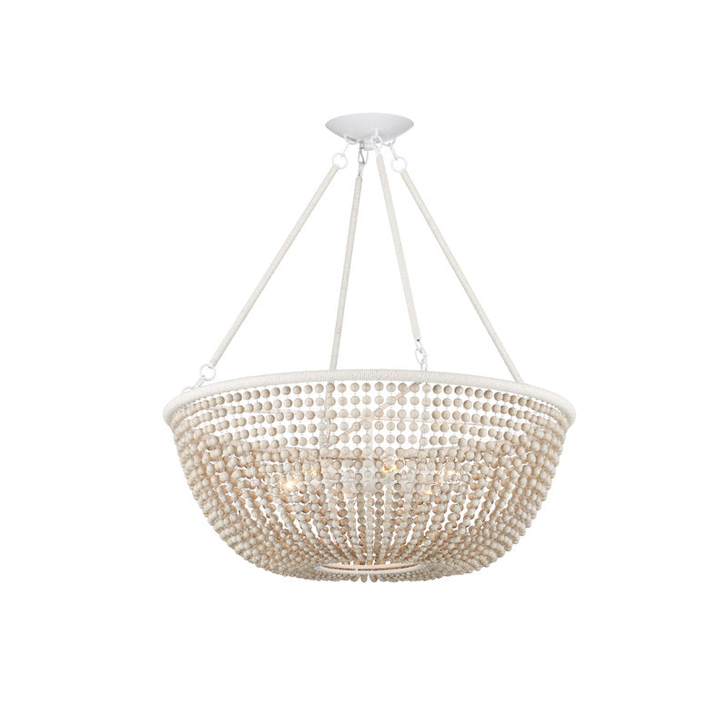 Wychwood 6 - Light Wrought Iron/Kraft Paper Twine Chandelier