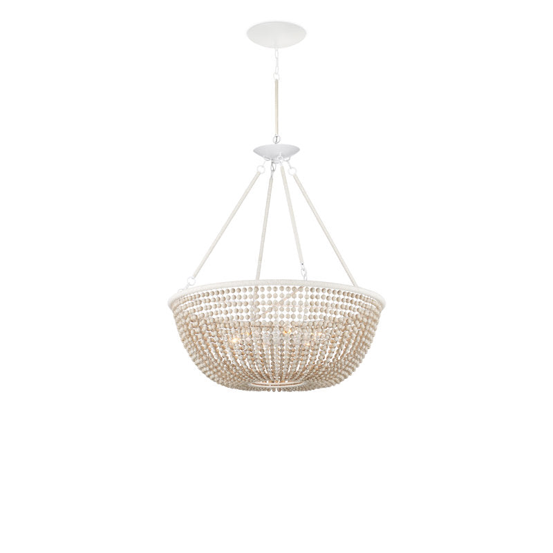 Wychwood 6 - Light Wrought Iron/Kraft Paper Twine Chandelier